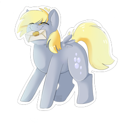 Size: 2048x2048 | Tagged: safe, artist:sarehkee, derpy hooves, pegasus, pony, female, letter, mare, solo