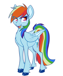 Size: 3500x4200 | Tagged: safe, artist:meow286, derpibooru import, rainbow dash, pegasus, pony, female, mare, open mouth, simple background, smiling, solo, transparent background, unshorn fetlocks