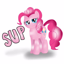 Size: 3000x3000 | Tagged: safe, artist:tabyar04, pinkie pie, earth pony, pony, high res, solo, sup