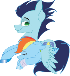 Size: 367x403 | Tagged: dead source, safe, artist:princessfireshinee, derpibooru import, rainbow dash, soarin', pegasus, pony, female, male, shipping, simple background, soarindash, straight, transparent background