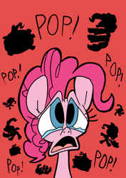 Size: 1280x1812 | Tagged: safe, artist:joeywaggoner, pinkie pie, earth pony, pony, too many pinkie pies, death, diane, massacre, murder, pinkie clone, pinkie clone debate, scene interpretation, teary eyes, the clone that got away