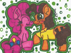 Size: 2163x1622 | Tagged: safe, artist:krazykari, cheese sandwich, pinkie pie, earth pony, pony, pinkie pride, cheesepie, female, male, straight