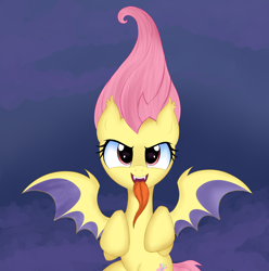 Size: 2638x2662 | Tagged: safe, artist:kas92, fluttershy, bat pony, pony, bats!, flutterbat, race swap, solo