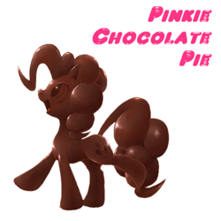 Size: 500x500 | Tagged: safe, artist:30clock, pinkie pie, chocolate pony, pony, chocolate, food, pixiv, solo