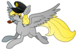 Size: 400x261 | Tagged: safe, artist:captainderpy, derpy hooves, pegasus, pony, female, mare, pipe, solo