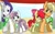 Size: 1920x1200 | Tagged: safe, artist:derpiliciouspony, apple bloom, applejack, rarity, sweetie belle, earth pony, pony, unicorn, sisterhooves social, bandana, race