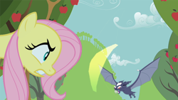 Size: 640x360 | Tagged: safe, fluttershy, bat, fruit bat, pegasus, pony, vampire fruit bat, bats!, season 4