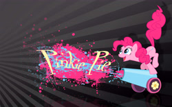 Size: 7680x4800 | Tagged: safe, artist:radostt, pinkie pie, earth pony, pony, absurd resolution, partillery, party cannon, solo, vector, wallpaper