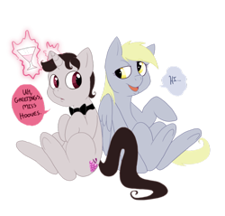 Size: 900x862 | Tagged: safe, artist:narubianangel, derpy hooves, oc, oc:auxerrois blanc, pegasus, pony, female, mare