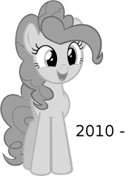 Size: 516x682 | Tagged: artist needed, source needed, safe, pinkie pie, earth pony, pony, female, mare, monochrome, open mouth, simple background, smiling, solo, transparent background