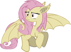 Size: 1841x1343 | Tagged: safe, artist:daafroman, fluttershy, bat pony, pony, bats!, flutterbat, race swap, simple background, solo, transparent background, vector