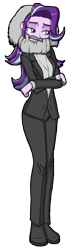 Size: 887x3000 | Tagged: safe, artist:artemis-polara, edit, starlight glimmer, human, equestria girls, clothes, costume, fake beard, female, karl marx, shoes, simple background, solo, stalin glimmer, transparent background, wig