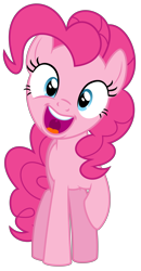 Size: 4000x7665 | Tagged: safe, artist:masem, pinkie pie, earth pony, pony, pinkie apple pie, .svg available, absurd resolution, cute, diapinkes, head tilt, looking at you, open mouth, raised hoof, simple background, smiling, solo, transparent background, vector