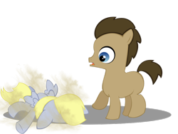 Size: 900x678 | Tagged: safe, artist:missy12113, derpy hooves, doctor whooves, dust, filly, simple background, transparent background, vector, younger