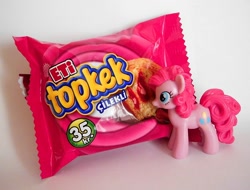 Size: 1010x768 | Tagged: safe, pinkie pie, figure, food, irl, kek, magazine figure, photo, topkek, toy, turkish