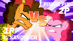 Size: 800x450 | Tagged: safe, cheese sandwich, pinkie pie, earth pony, pony, pinkie pride, 3rd strike, mockup, parody, screen, street fighter, street fighter 3, third strike, versus, video game, vs