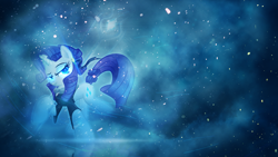 Size: 1920x1080 | Tagged: safe, artist:lugiponi, artist:ratchethun, rarity, pony, unicorn, earring, female, glowing eyes, mare, snow, snowfall, solo, staff, vector, wallpaper, warrior