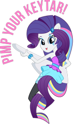 Size: 2035x3000 | Tagged: safe, artist:katequantum, rarity, equestria girls, rainbow rocks, keytar, musical instrument, ponied up, solo