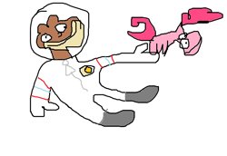 Size: 697x480 | Tagged: safe, artist:ilikepronyz, pinkie pie, earth pony, pony, 1000 hours in ms paint, crossover, ms paint, sandy cheeks, spongebob squarepants, stylistic suck, wat