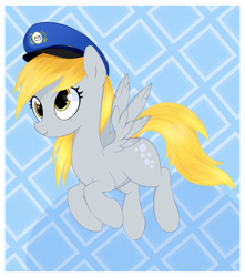Size: 2196x2485 | Tagged: safe, artist:kas92, derpy hooves, pegasus, pony, female, hat, mailmare, mare, solo
