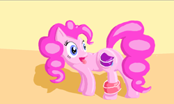 Size: 1024x614 | Tagged: safe, artist:darkpilcrow, pinkie pie, earth pony, pony, cake, female, mare, pink coat, pink mane, solo