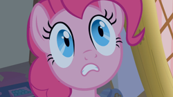 Size: 1054x592 | Tagged: safe, screencap, pinkie pie, earth pony, pony, bridle gossip, female, mare, pink coat, pink mane, solo