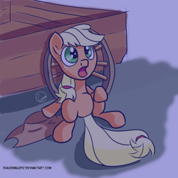 Size: 1024x1024 | Tagged: safe, artist:chaosmalefic, applejack, earth pony, pony, cart, looking up, solo