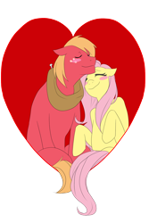 Size: 1200x1800 | Tagged: safe, artist:etrnlpeace, big macintosh, fluttershy, earth pony, pegasus, pony, fluttermac, heart, male, shipping, stallion, straight