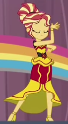 Size: 252x461 | Tagged: safe, screencap, sunset shimmer, dance magic, equestria girls, spoiler:eqg specials, clothes, cropped, dress, eyes closed, female, solo