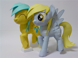 Size: 1080x810 | Tagged: safe, artist:robi, derpy hooves, sunshower raindrops, pegasus, pony, female, mare, papercraft, pixiv