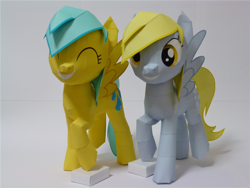 Size: 1080x810 | Tagged: safe, artist:robi, derpy hooves, sunshower raindrops, pegasus, pony, female, mare, papercraft, pixiv