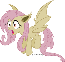 Size: 3933x3716 | Tagged: safe, artist:vector-brony, fluttershy, bat pony, pony, bats!, flutterbat, race swap, simple background, solo, transparent background, vector