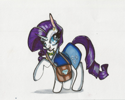 Size: 599x482 | Tagged: safe, artist:bashful-ryno, rarity, pony, unicorn, big eyes, solo, traditional art