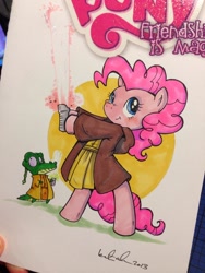 Size: 852x1136 | Tagged: safe, artist:katiecandraw, gummy, pinkie pie, earth pony, pony, anakin skywalker, jedi, katie does it again, lightsaber, obi wan kenobi, star wars, yoda