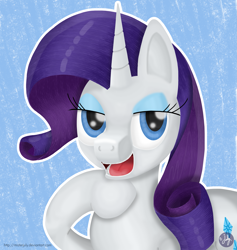 Size: 2649x2800 | Tagged: safe, artist:misterjuly, rarity, pony, unicorn, female, horn, mare, solo, white coat