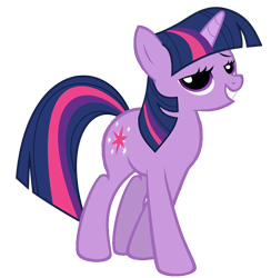 Size: 880x900 | Tagged: safe, artist:flamelauncher14, derpibooru import, twilight sparkle, bedroom eyes, recolor, simple background, smirk, solo, strut, transparent background, vector