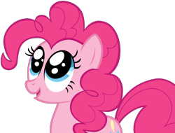 Size: 3651x2780 | Tagged: safe, artist:umbravivens, pinkie pie, earth pony, pony, pinkie apple pie, anime eyes, cute, diapinkes, happy, high res, simple background, smiling, solo, stare, transparent background, vector