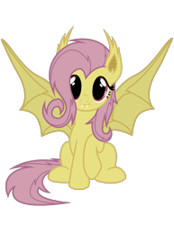 Size: 1224x1584 | Tagged: safe, artist:tellabart, fluttershy, bat pony, pony, bats!, cute, flutterbat, race swap, shyabates, shyabetes, simple background, solo, transparent background, vector