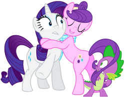 Size: 1569x1224 | Tagged: safe, artist:jeatz-axl, artist:twilightpoint, edit, rarity, spike, suri polomare, dragon, pony, unicorn, eyes on the prize, plot, spike gets all the mares