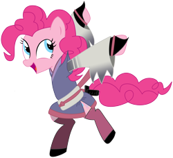 Size: 1996x1824 | Tagged: safe, artist:bloodey3, pinkie pie, earth pony, pony, bravely default, cosplay, ninja, solo