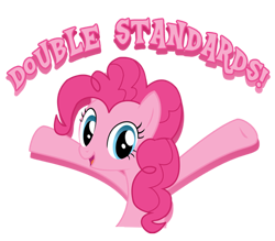 Size: 500x438 | Tagged: safe, pinkie pie, earth pony, pony, double standard, female, mare, pink coat, pink mane, simple background, solo, transparent background