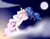 Size: 1800x1400 | Tagged: safe, artist:gypsycuddles, princess celestia, princess luna, alicorn, pony, cewestia, cloud, cloudy, cute, day, eyes closed, filly, flying, glowing horn, happy, holding hooves, magic, moon, night, open mouth, smiling, spread wings, woona