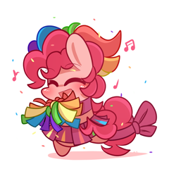 Size: 900x900 | Tagged: safe, artist:php56, pinkie pie, earth pony, pony, rainbow falls, cheerleader, cheerleader pinkie, chibi, cute, diapinkes, skirt, solo