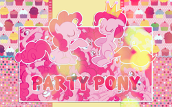 Size: 1920x1200 | Tagged: safe, artist:metalliclenneth, pinkie pie, earth pony, pony, crown, cupcake, vector, wallpaper