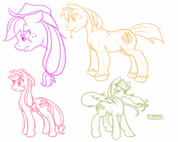 Size: 2500x2000 | Tagged: safe, artist:geomancing, applejack, big macintosh, earth pony, pony, male, sketch dump, stallion