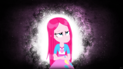 Size: 1024x576 | Tagged: safe, artist:amoagtasaloquendo, pinkie pie, equestria girls, alternate hairstyle, pinkamena diane pie, solo, wallpaper, wet hair