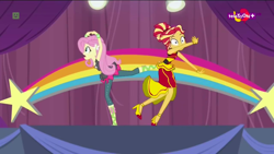 Size: 1280x720 | Tagged: safe, screencap, fluttershy, sunset shimmer, dance magic, equestria girls, spoiler:eqg specials, teletoon