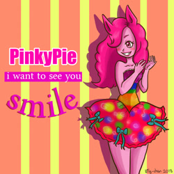 Size: 894x894 | Tagged: safe, artist:deadbunny16, pinkie pie, anthro, ambiguous facial structure, solo