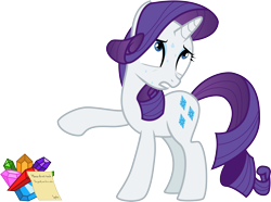 Size: 8102x6014 | Tagged: safe, artist:owlisun, rarity, pony, unicorn, absurd resolution, jewels, simple background, solo, sweat, transparent background, vector