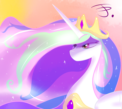 Size: 2741x2445 | Tagged: safe, artist:apoetofthefall, princess celestia, alicorn, pony, bust, female, mare, signature, solo